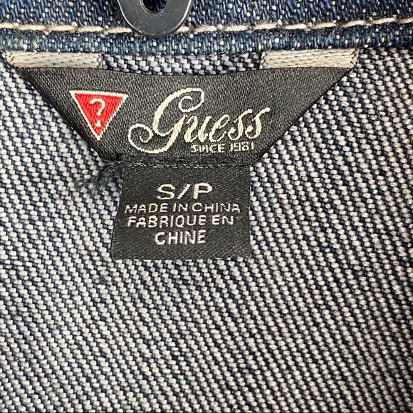 Guess Blue Jean Denim Jacket Button Up Coat - Picture 3 of 7